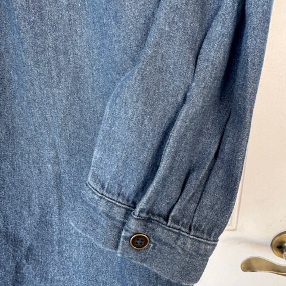 JOAN RIVERS DENIM BUTTON DOWN TOP XS - Picture 5 of 13